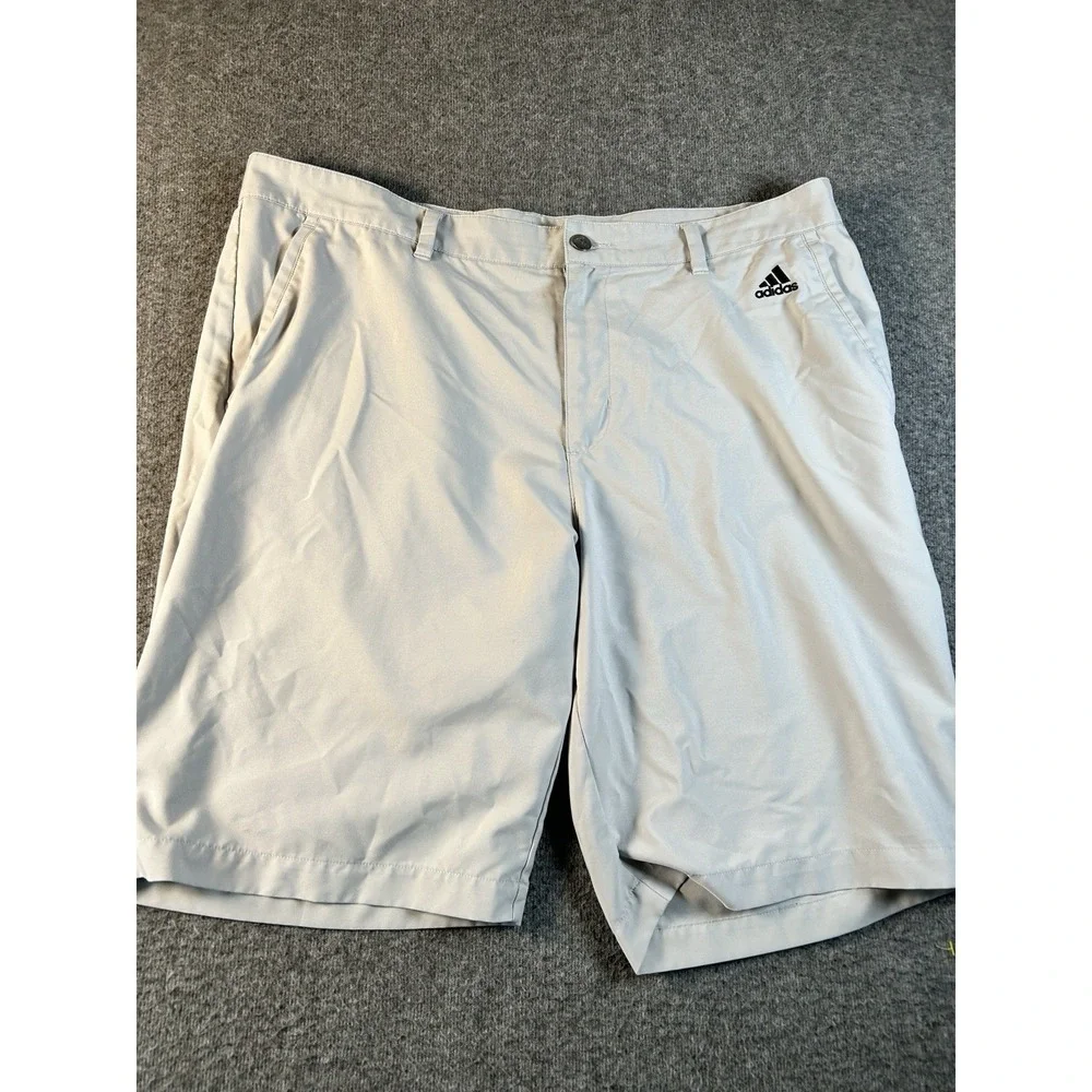 Adidas Men's Three Stripe Golf Athletic Shorts Sz 38 Light Gray Poly Performance